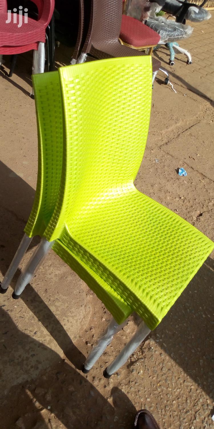 Remon Green Plastic Chairs With Metallic Stands in Kampala Furniture