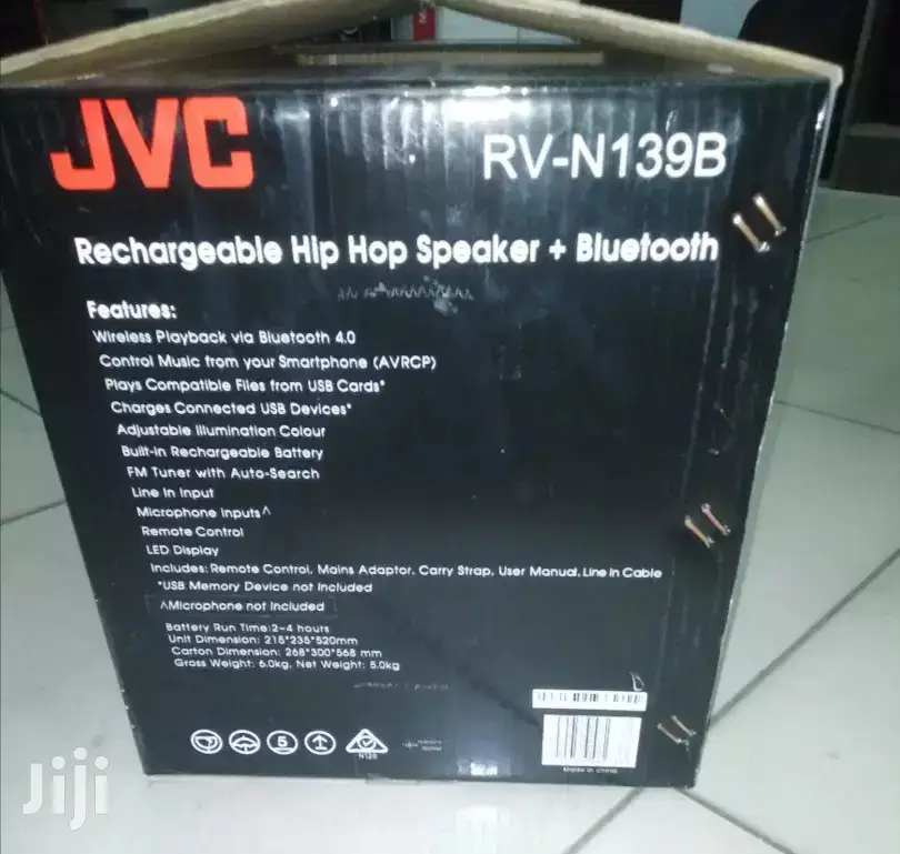 JVC Rechargeable Bluetooth Hip Hop Boom Blaster Speaker 600W