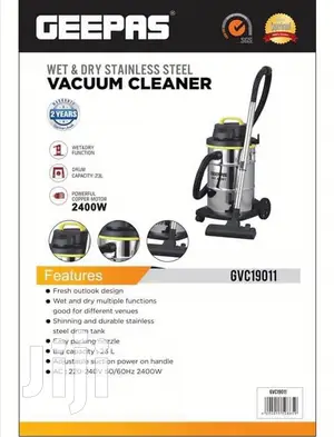 Geepas Wet Dry Stainless Steel Vacuum Cleaner 2400W