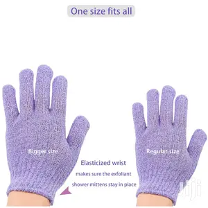 1pair Exfoliating Bath Glove Body Scrubbing Glove For Shower