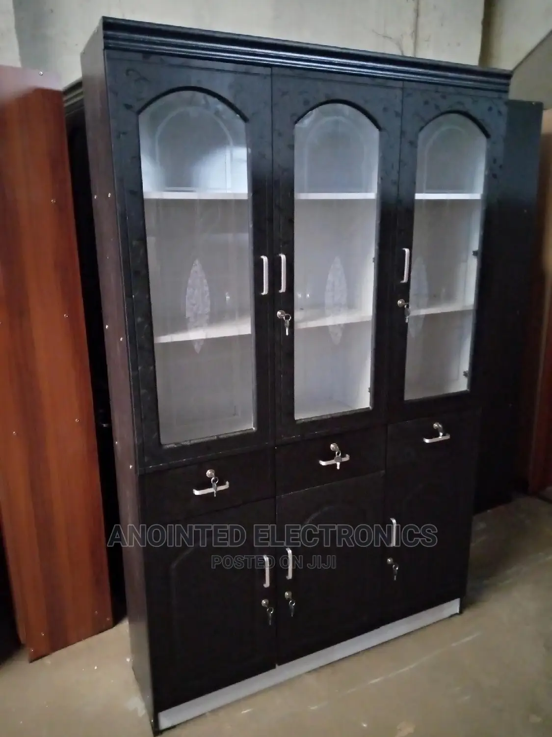 Cupboard Three Doors Black and White