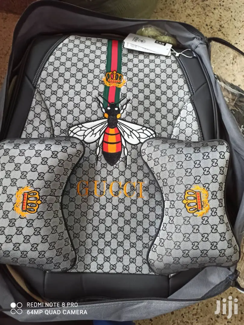 Black Gray Gucci Seat Covers