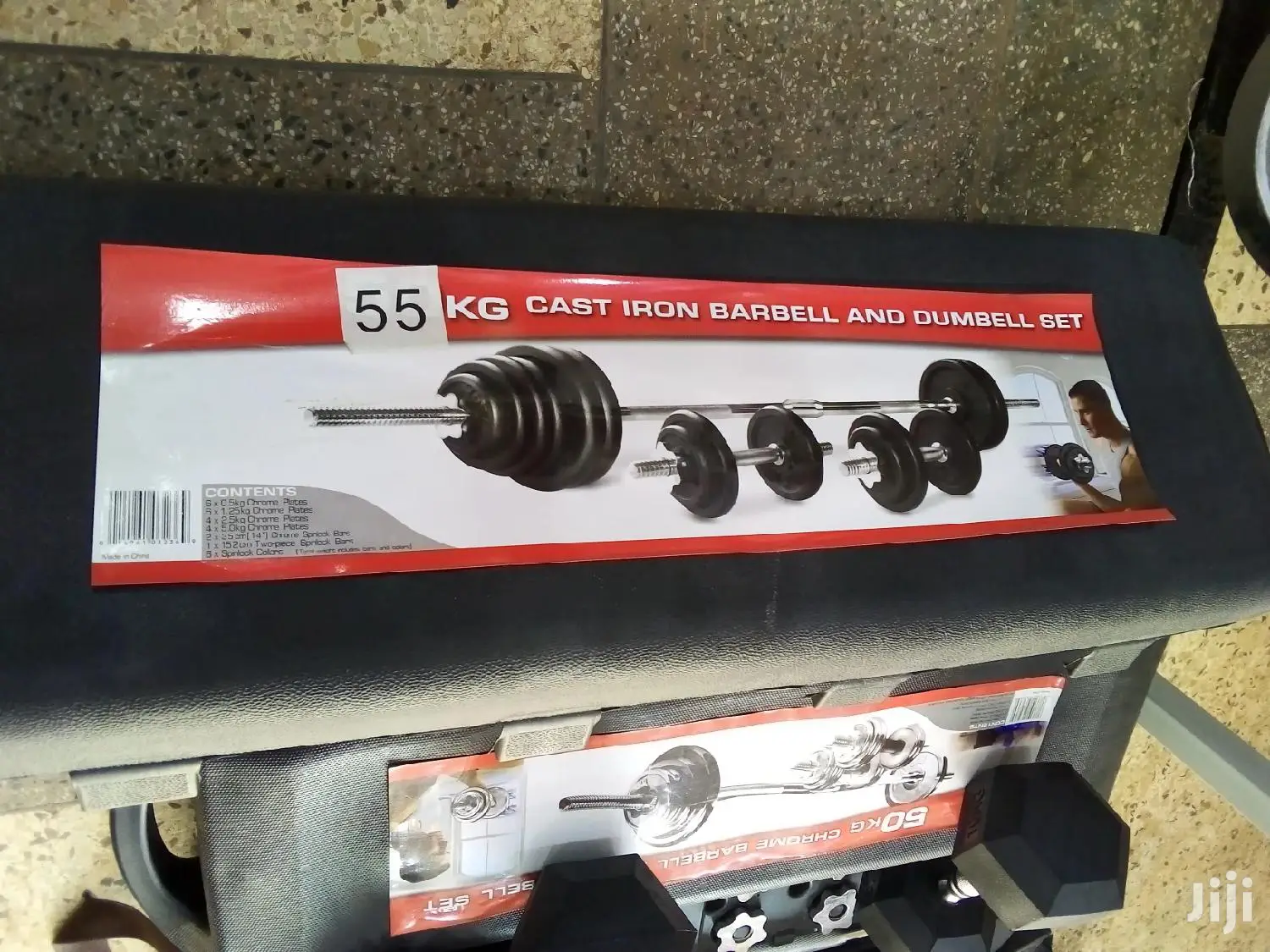 55 Kg Set of Barbell and Dumbbells