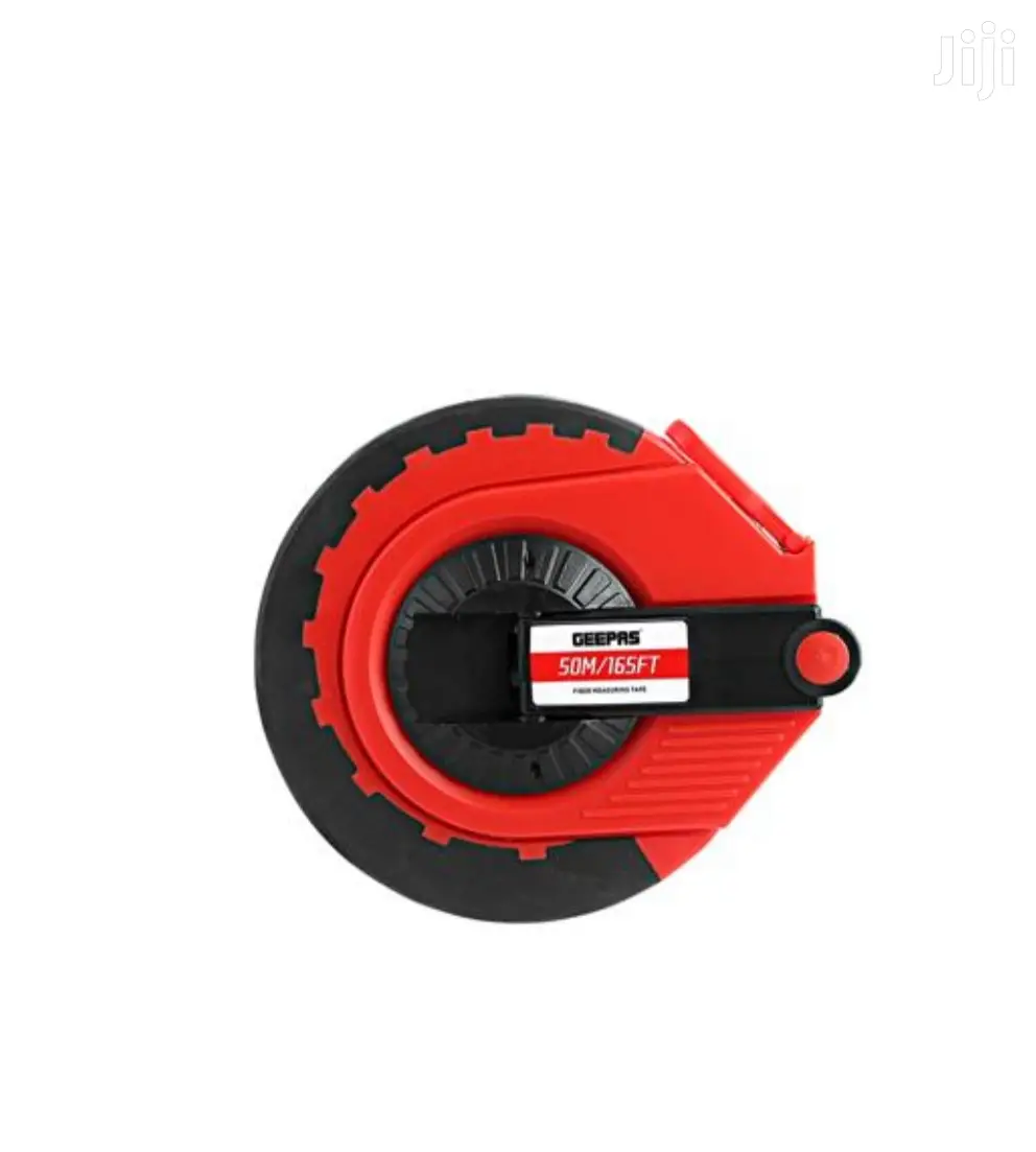 Geepas Strong Red & Black Fibre Measuring Tape 50meters
