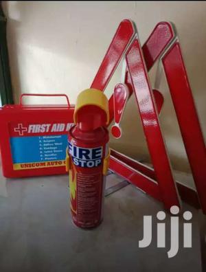 First Aid Kit. Fire Stopper And Reflector Triangle