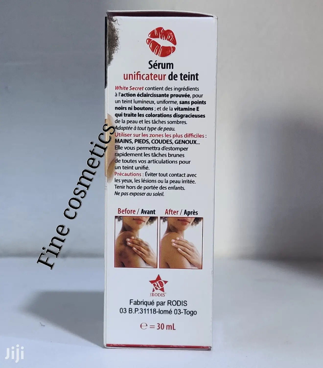 White Secret Lightening Unifying Complexion Vitamin E Serum.