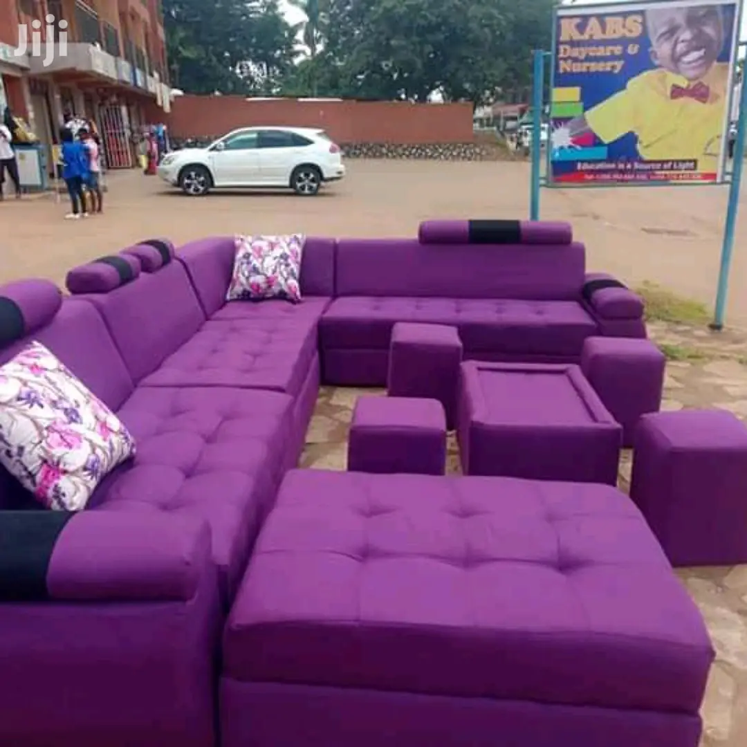 L Sofa Set / Brand New Luxury L Shape Sofa, Pink