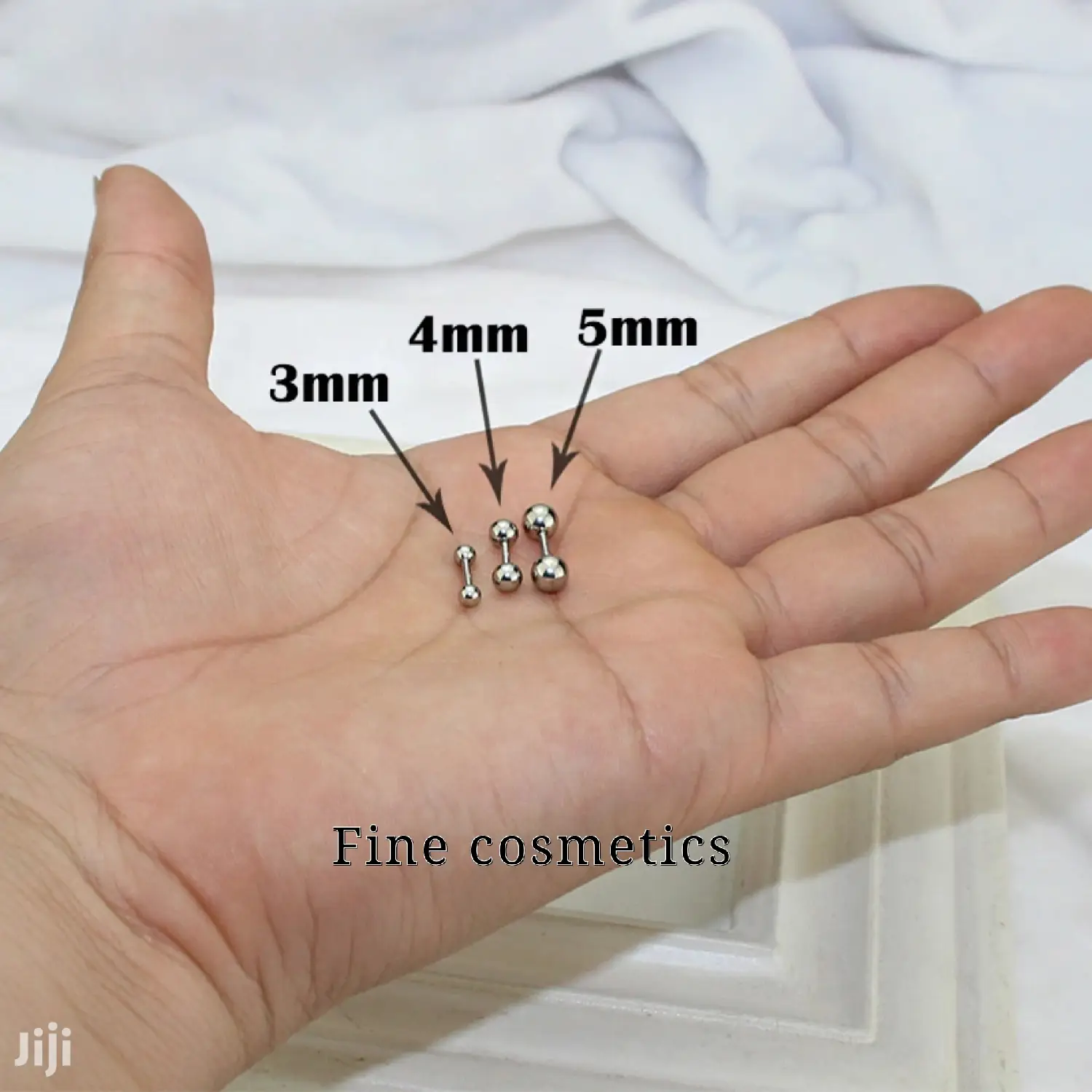 1pair Medical Stainless Steel Stud Earring Screw Ends