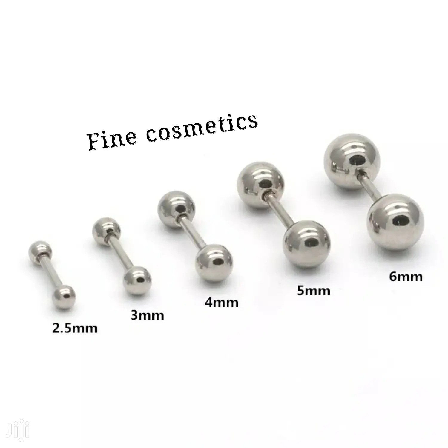 1pair Medical Stainless Steel Stud Earring Screw Ends
