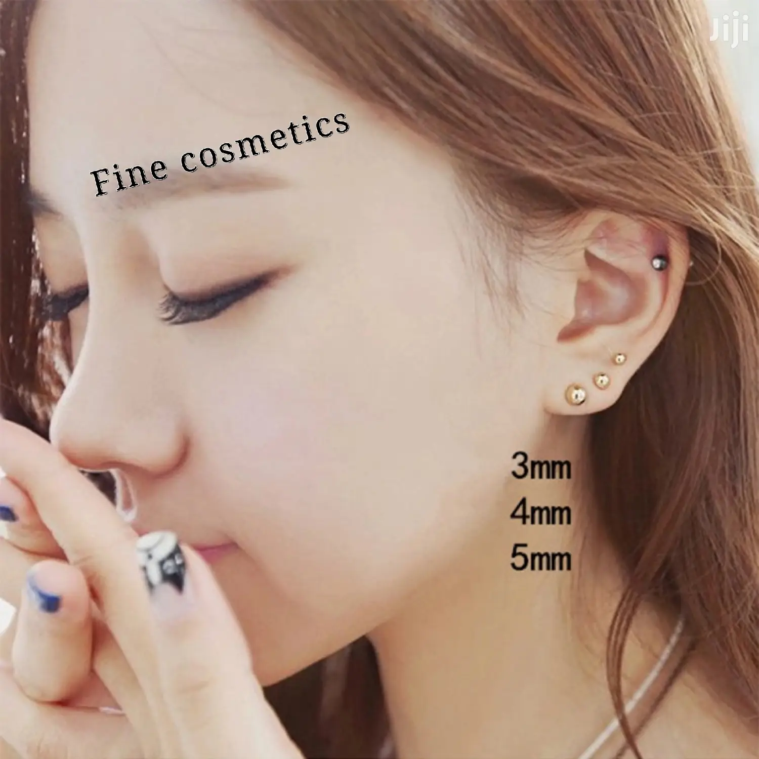 1pair Medical Stainless Steel Stud Earring Screw Ends
