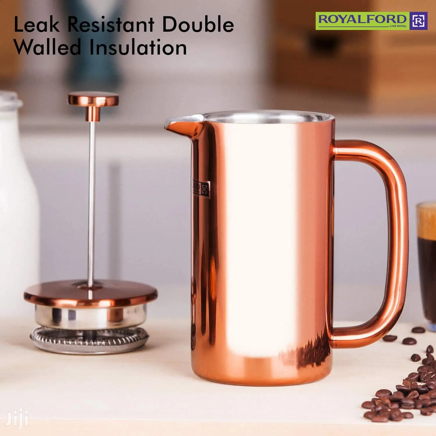Royalford Coppery Stainless Steel Double Wall Coffee Press