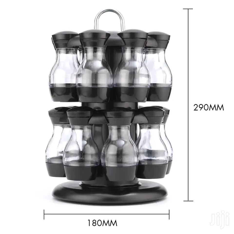 Kitchen Rotating Spice Rack Jars