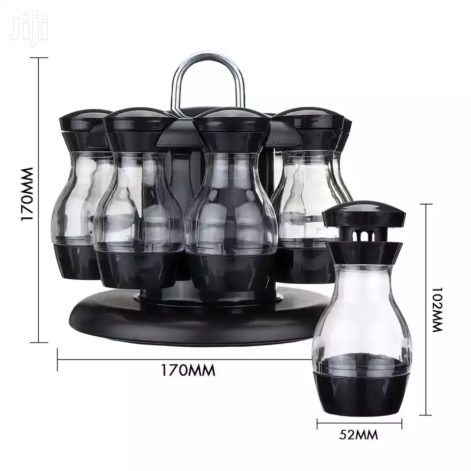 Kitchen Rotating Spice Rack Jars
