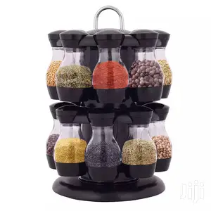 Kitchen Rotating Spice Rack Jars