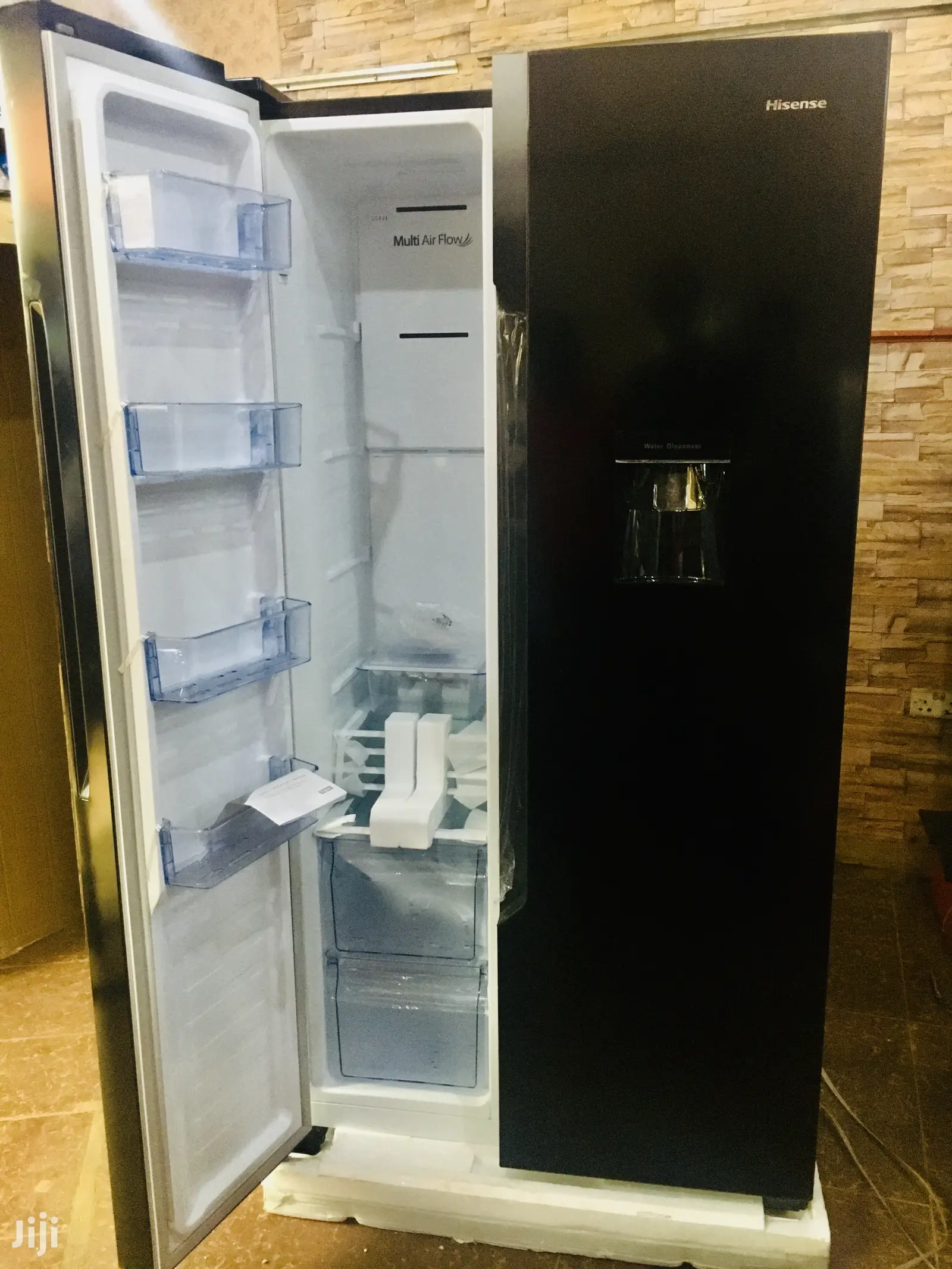 Hisense 670 Litres Side by Side Black Fridge With Dispenser in Kampala Kitchen Appliances