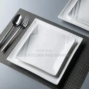 White Square Dinner Plate Set Of 12 Pcs