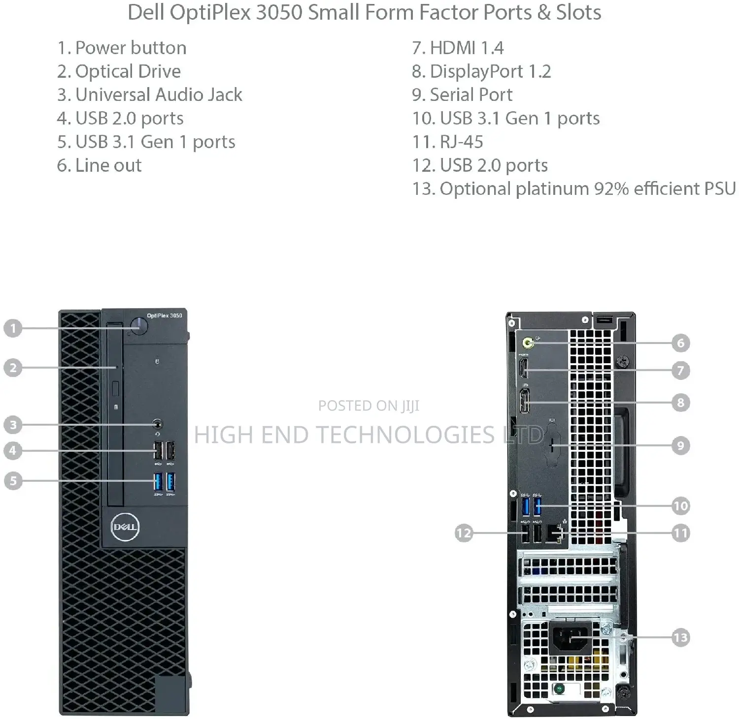 Desktop Computer Dell OptiPlex 3050 16GB Intel Core I7 HDD 500GB