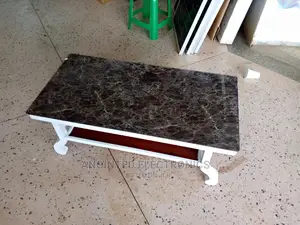 Center Table With Mable Glass