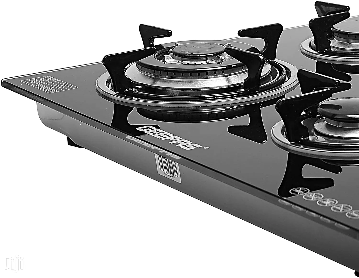 Geepas Tempered Glass Stainless Steel 4 Burner Gas Stove