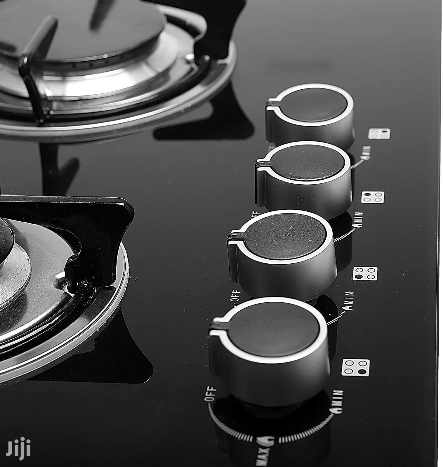 Geepas Tempered Glass Stainless Steel 4 Burner Gas Stove