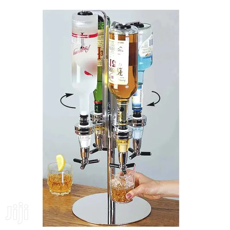 4 Bottles Rotary Steel Bar Butler