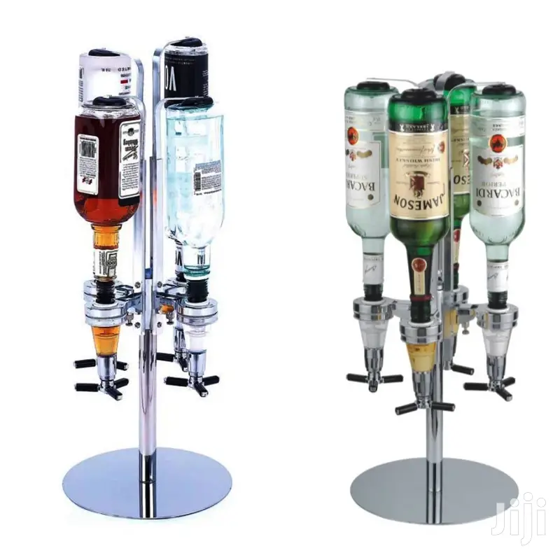 4 Bottles Rotary Steel Bar Butler