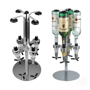 4 Bottles Rotary Steel Bar Butler