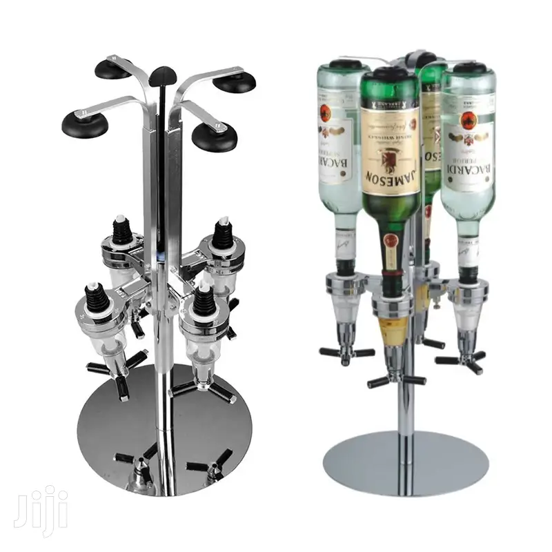4 Bottles Rotary Steel Bar Butler