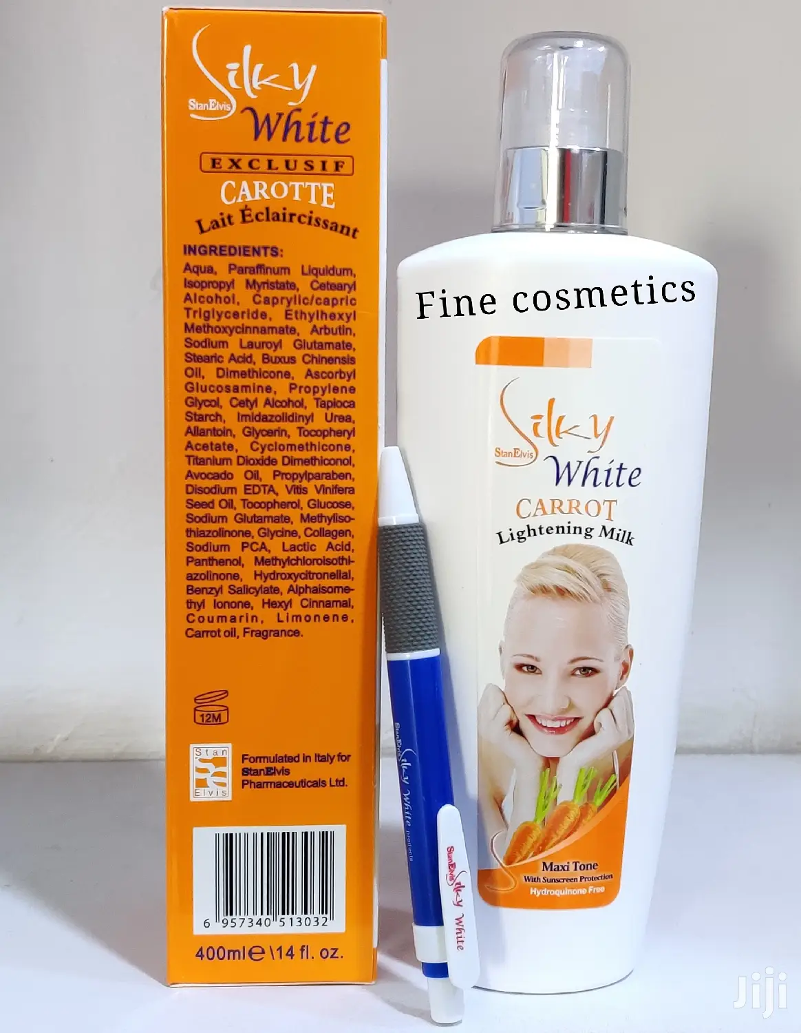 Silky White Exclusive Carrot Lightening Body Milk Lotion+Pen