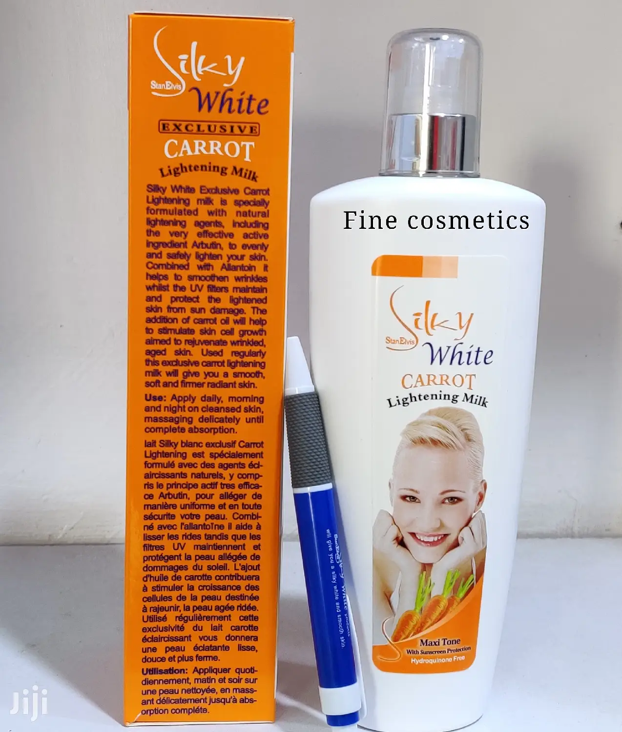 Silky White Exclusive Carrot Lightening Body Milk Lotion+Pen