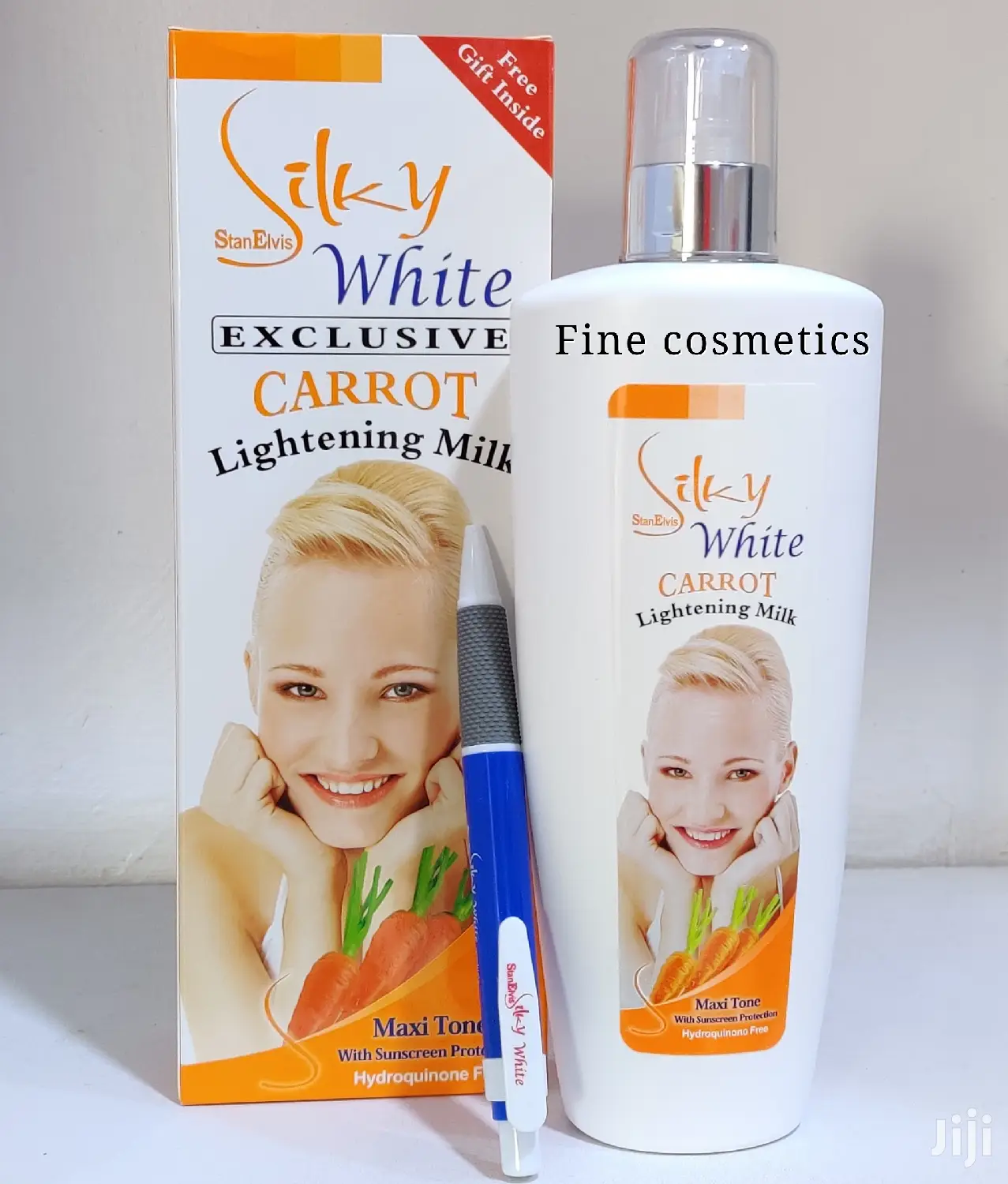 Silky White Exclusive Carrot Lightening Body Milk Lotion+Pen