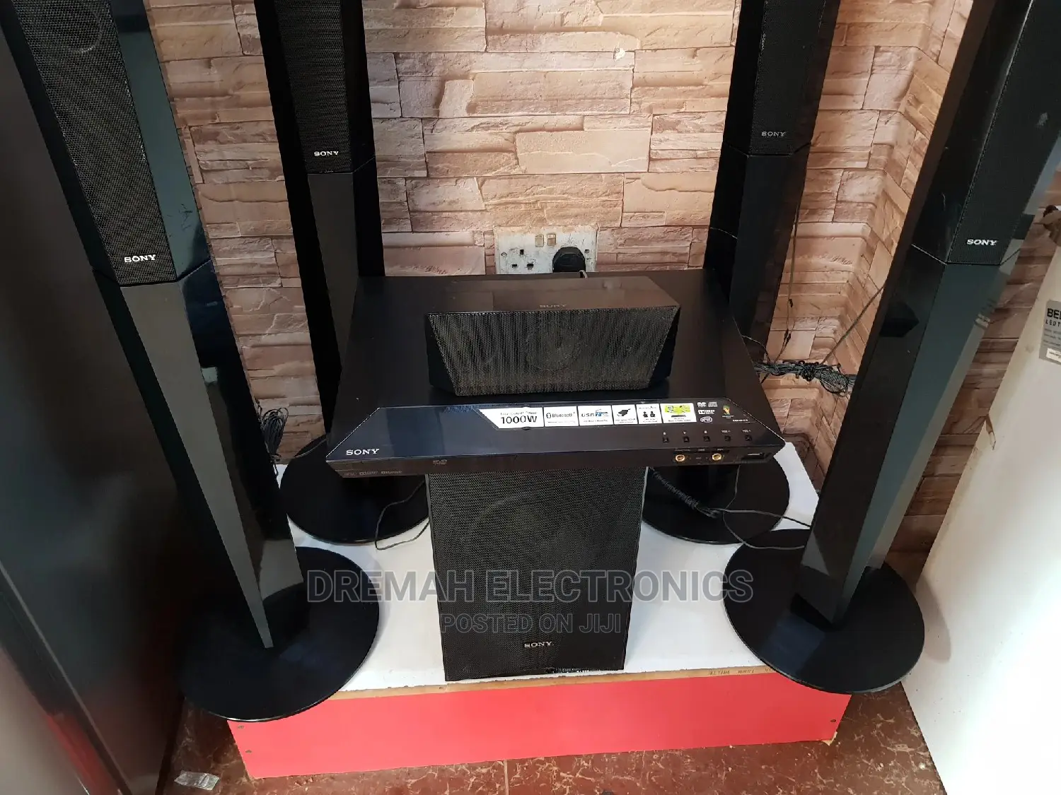 Sony 5.1 Channel 4 Tall Boy Speakers Bluetooth Home Theater