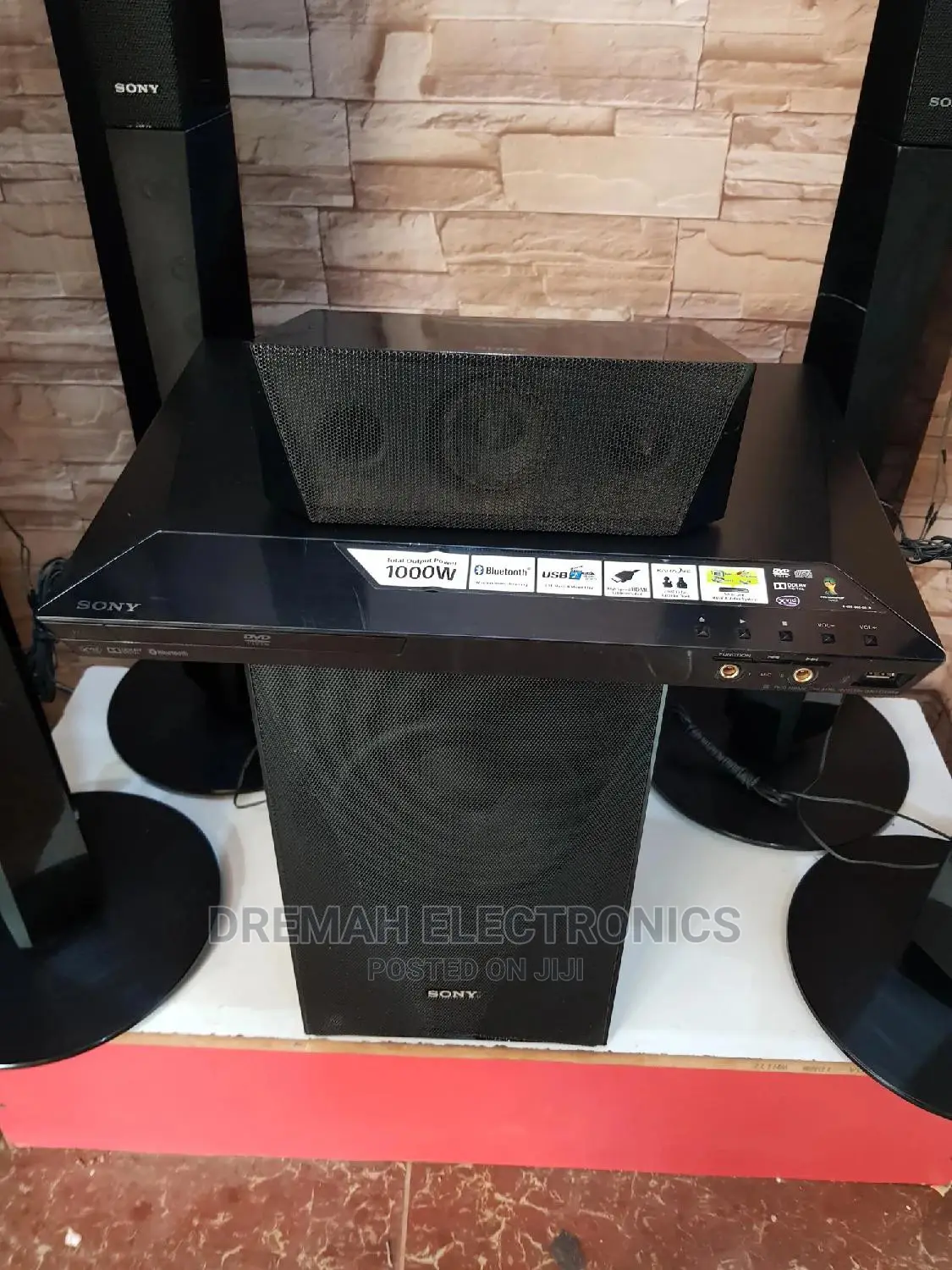 Sony 5.1 Channel 4 Tall Boy Speakers Bluetooth Home Theater