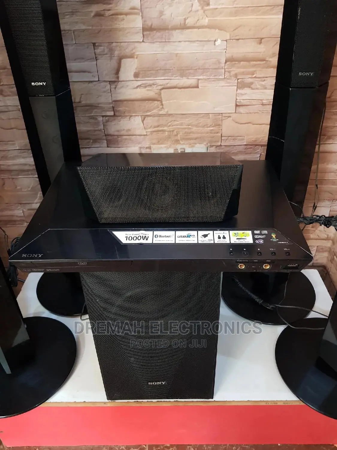 Sony 5.1 Channel 4 Tall Boy Speakers Bluetooth Home Theater