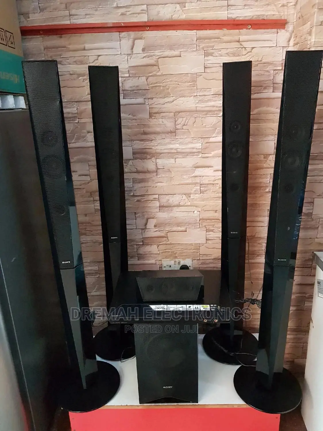 Sony 5.1 Channel 4 Tall Boy Speakers Bluetooth Home Theater