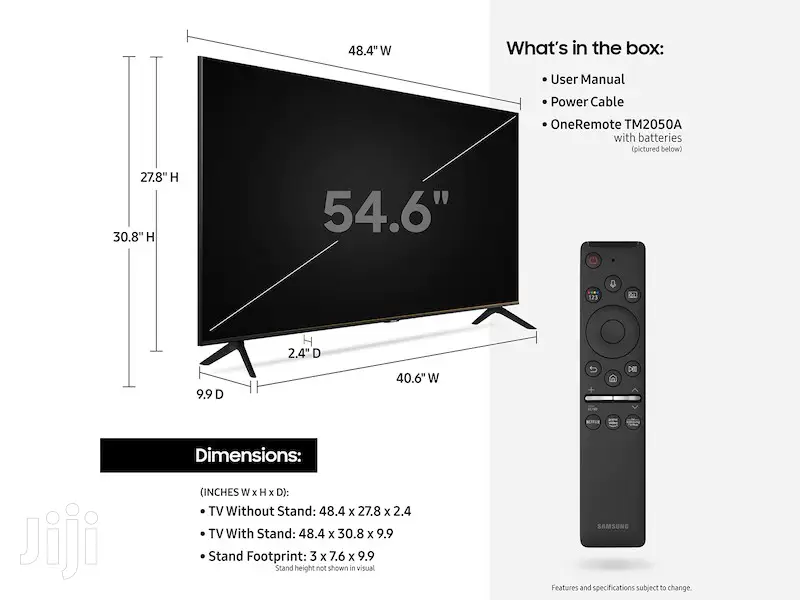 Samsung 55" 2020 Crystal UHD 4K Smart LED TV
