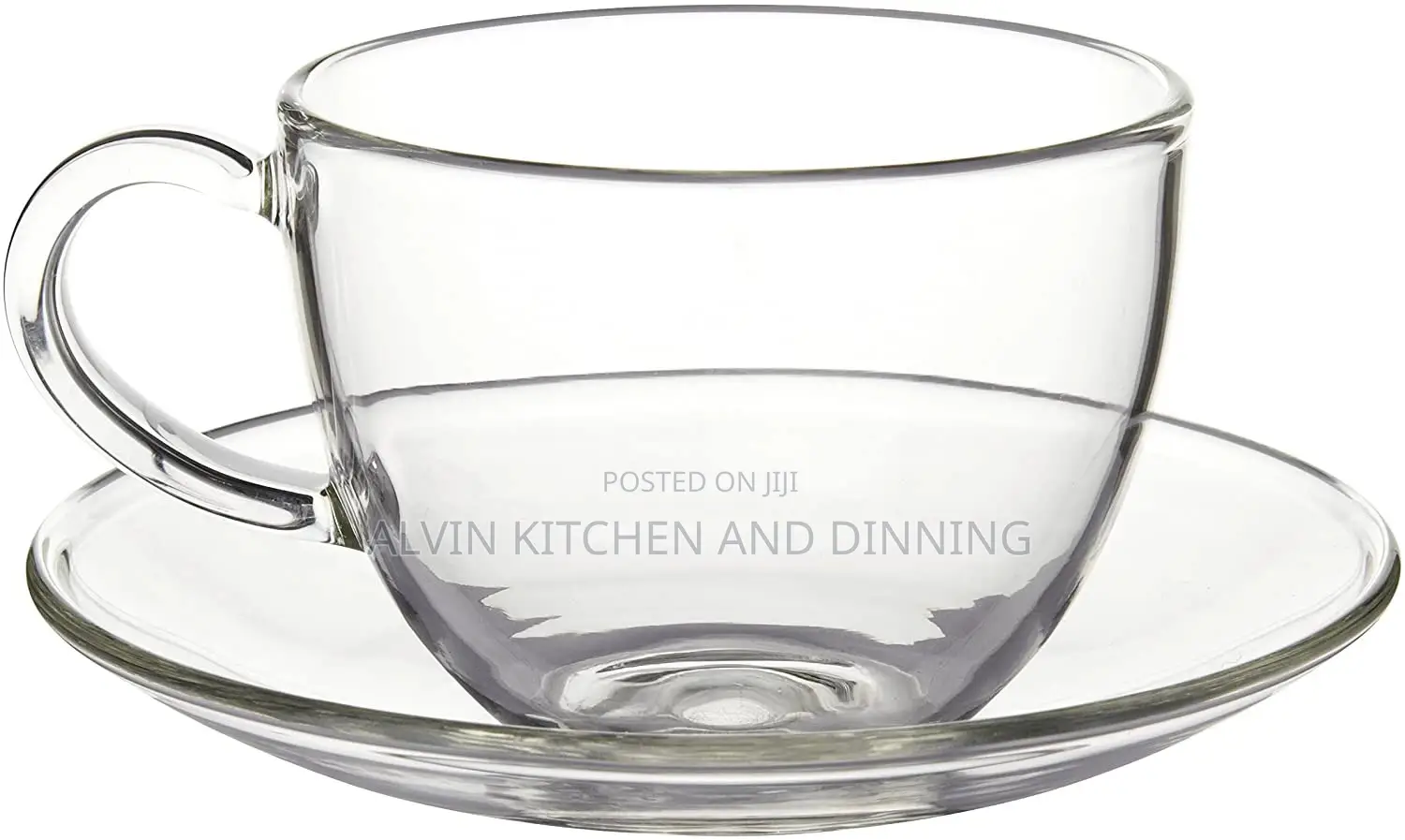 Set Of 6 Glass Cappuccino Cup 6 Saucers