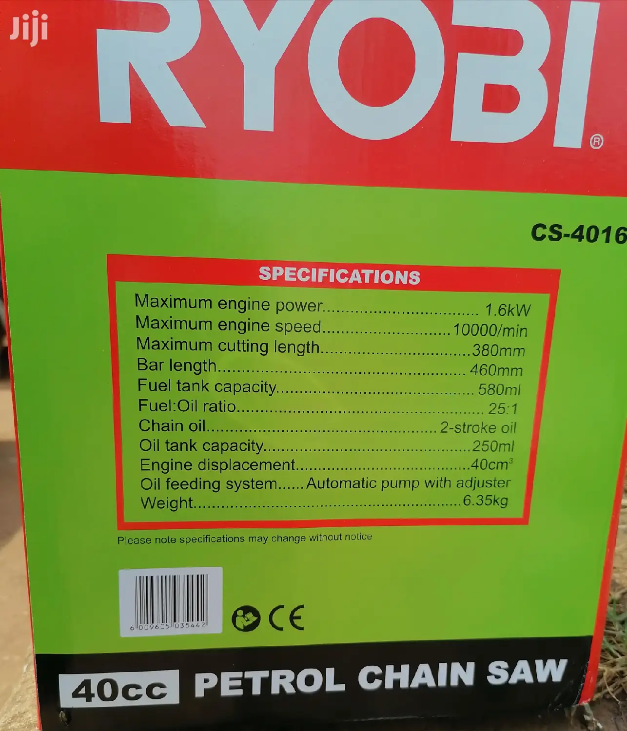 Ryobi Petrol Chainsaw 40cc