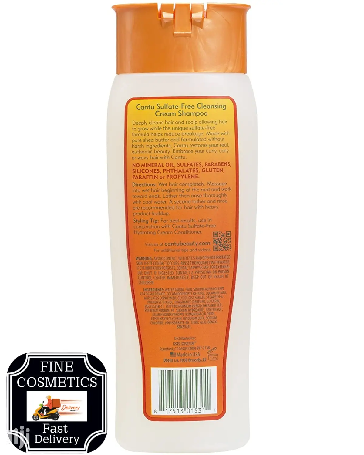 Cantu SHEA BUTTER Sulfate Free Cleansing Cream Shampoo.