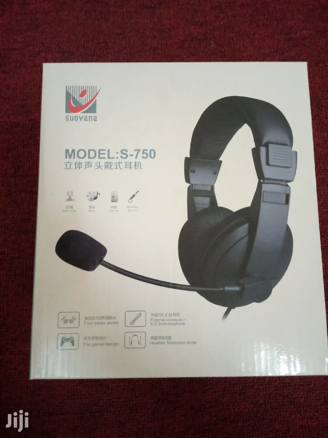 S-750 Wired Hdphone With Mic Music Headve Noise Cancelling