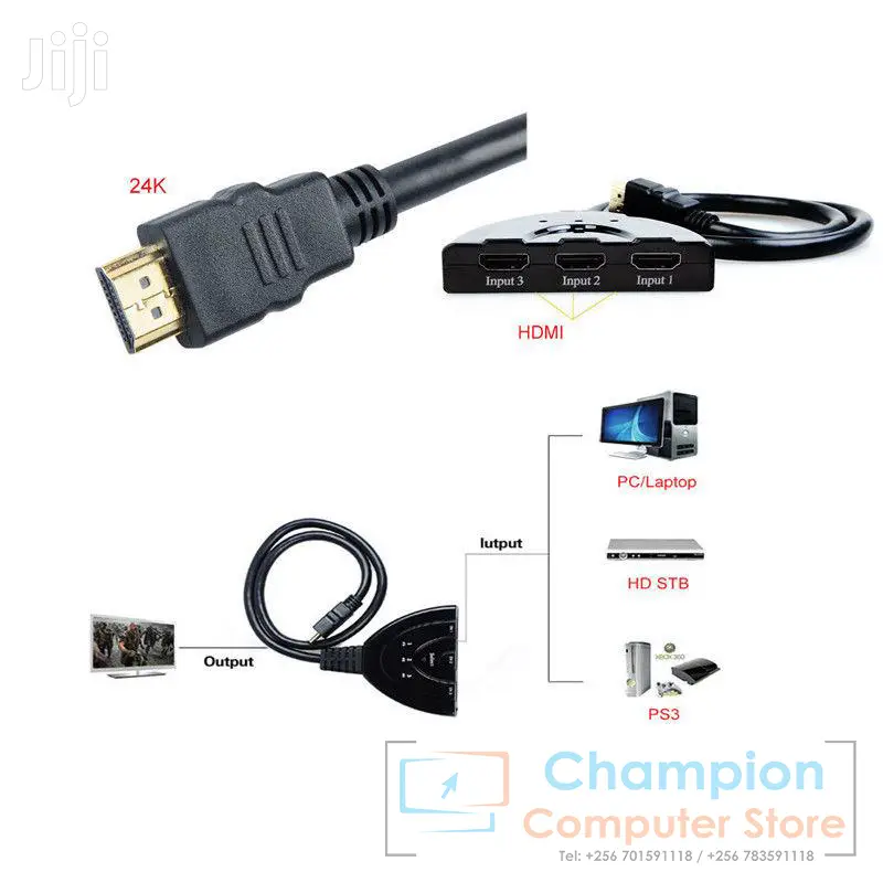 3in1 4K HDMI Switch Ultra HD Auto for DVD TV Box TV Ps3