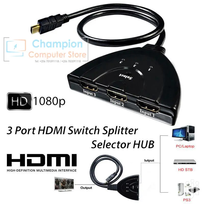 3in1 4K HDMI Switch Ultra HD Auto for DVD TV Box TV Ps3