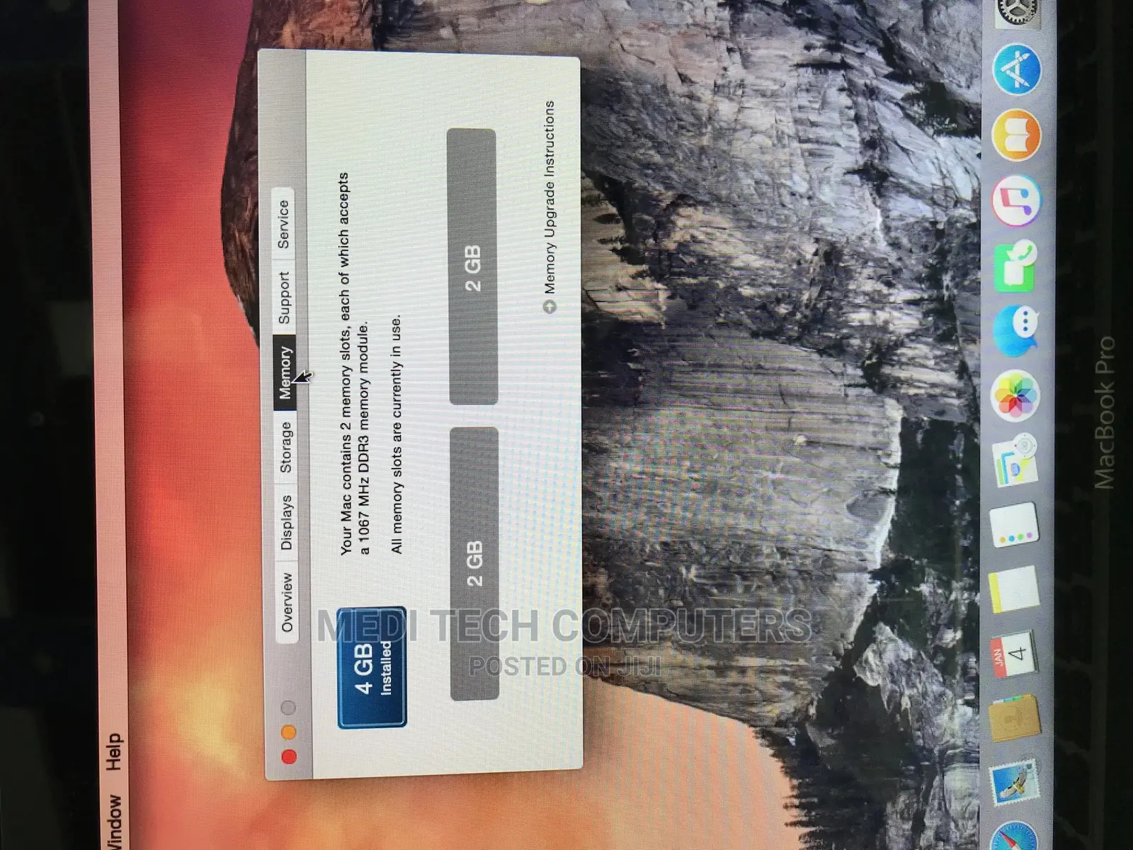 Laptop Apple MacBook Pro 4GB Intel Core I5 HDD 500GB