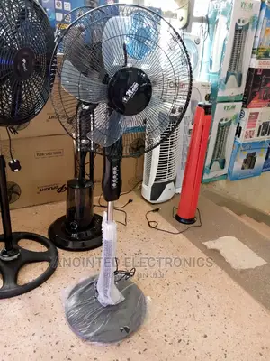 Remote Stand Fan Black