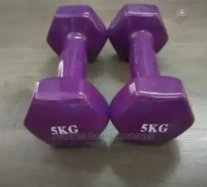 5kg Coloured Rubber Coated Dummbells