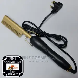 New Electric Hair Styling Hot Comb, Gold Hair Straightener