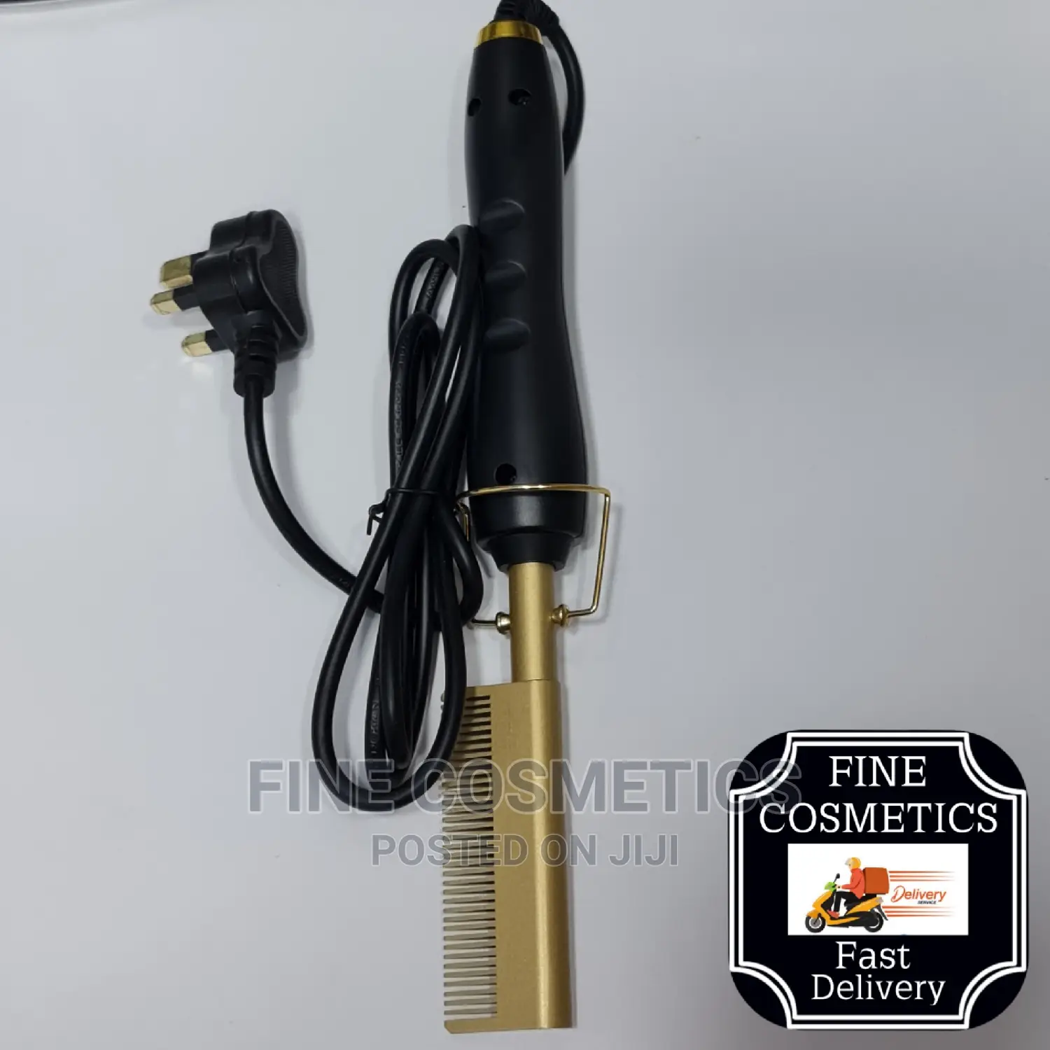 New Electric Hair Styling Hot Comb, Gold Hair Straightener