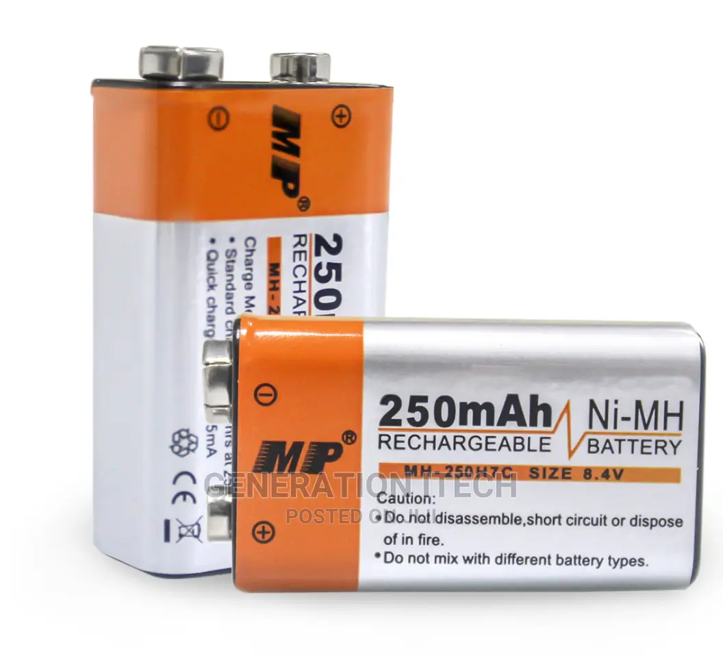 9 Volts 250 Mah Rechargeable Batteries