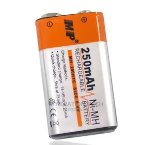 9 Volts 250 Mah Rechargeable Batteries