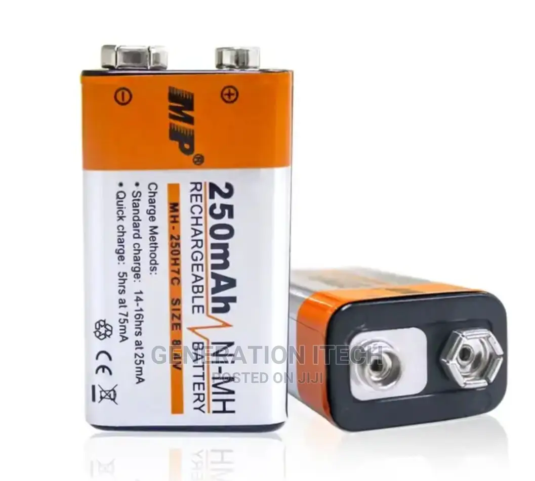 9 Volts 250 Mah Rechargeable Batteries